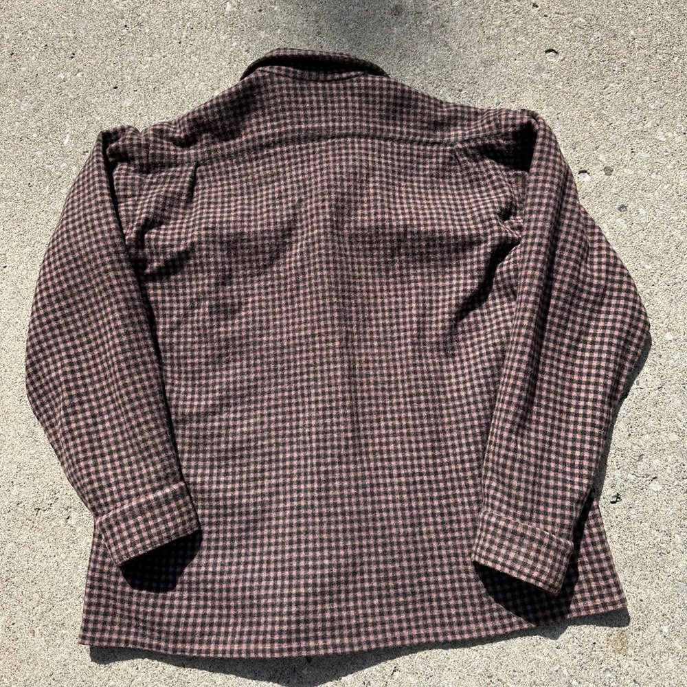 Vintage 1930s 1940s wool loop collar plaid shirt - Picture 10 of 10